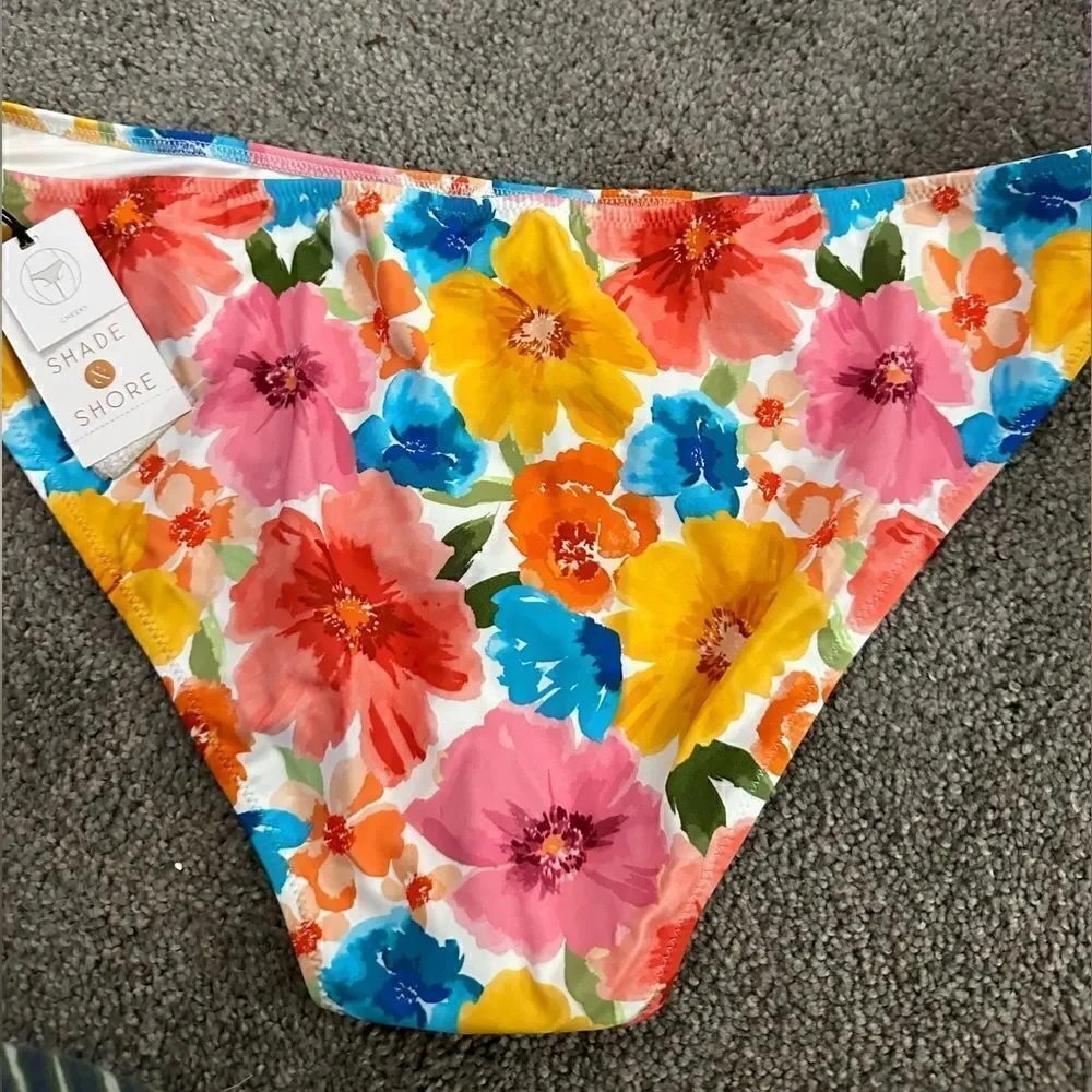 Shade&Shore Floral Swim Bottoms NWT Multicolor XL